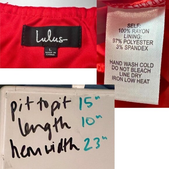 LULUS Californian Red Fringe Strapless Crop Top with Crochet Hem Size L - Picture 8 of 11